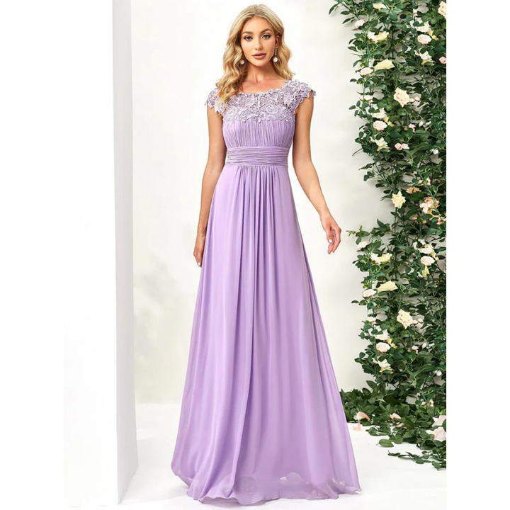 Robe D'invité De Mariage Élégante À Manches Courtes | Maxi