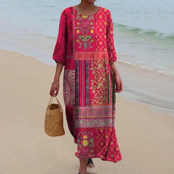 Robe Confortable À Col Rond Pour Femmes | Maxi