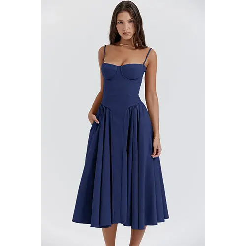 Vestito Elegante con Corsetto per Donne | Midi