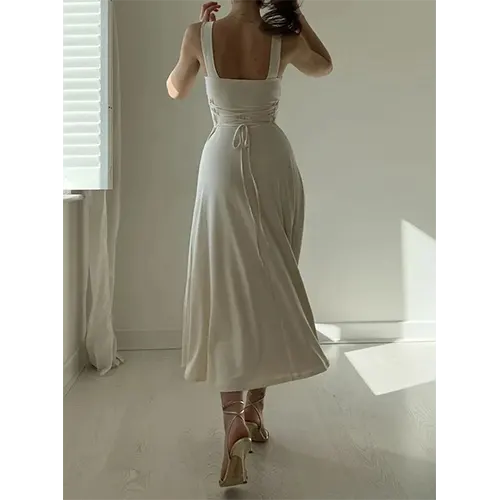 Robe D'invité De Mariage Élégante Et Sans Manches Pour Femmes | Midi