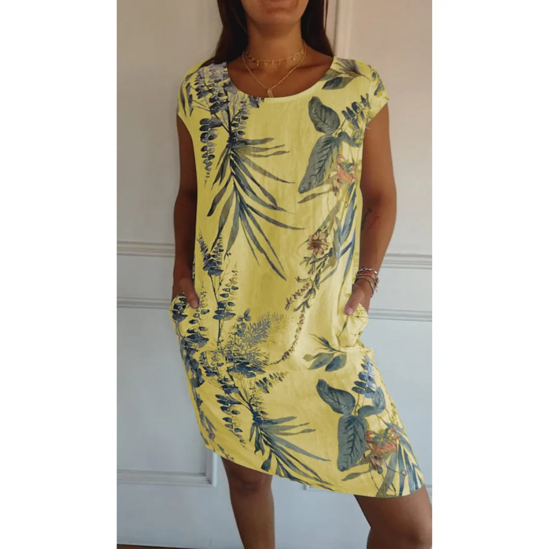 Kleid Frauen Rundhalsausschnitt | Komfortabel