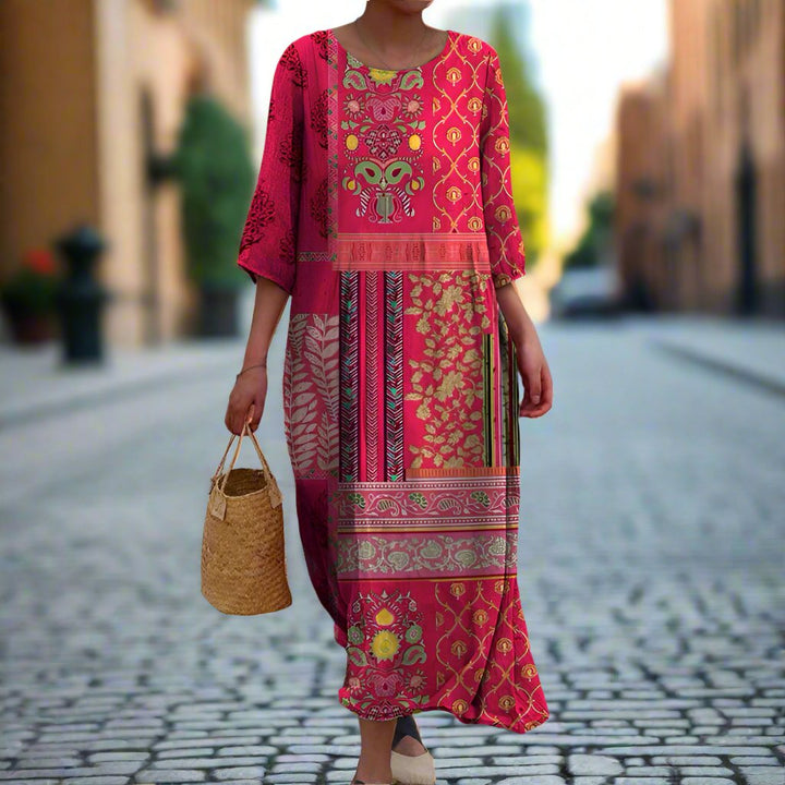 Robe Confortable À Col Rond Pour Femmes | Maxi