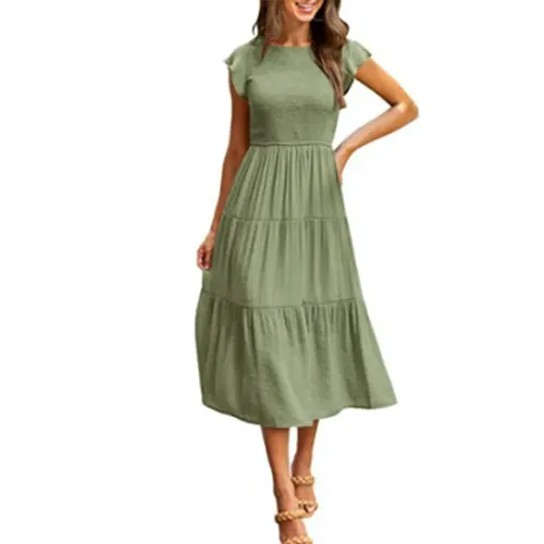 Lange A-Linie Sommerkleid für Frauen | Midi