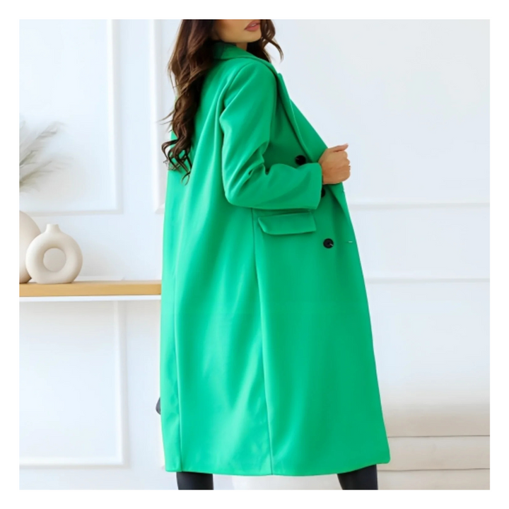 Marine | Femme Manteau élégant en laine Pour l'hiver | Chaud