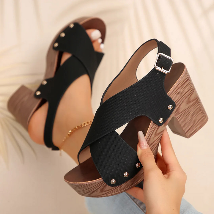 Sandales À Plateforme Croisée Pour Femmes | Talons