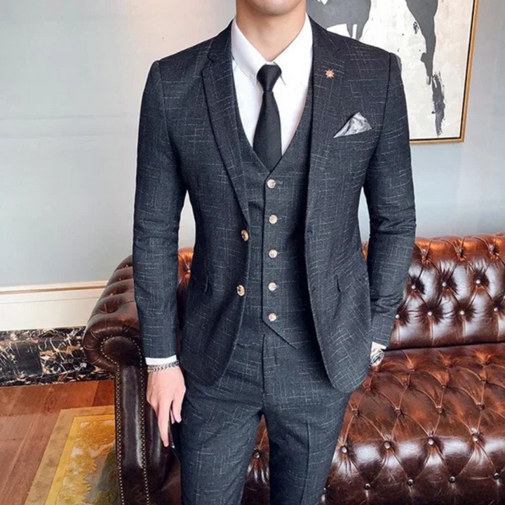 Costume D'invité De Mariage Trois Pièces À Carreaux Pour Hommes | Coupe Ajustée