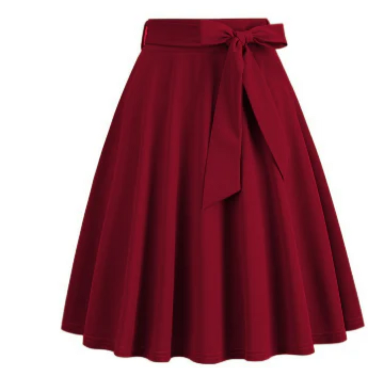 Femmes Jupe Mi-longue Taille Haute | Nœud Papillon