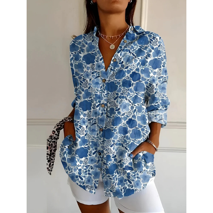 Chemise À Manches Longues Imprimée Et Décontractée Pour Femmes | Boutonné