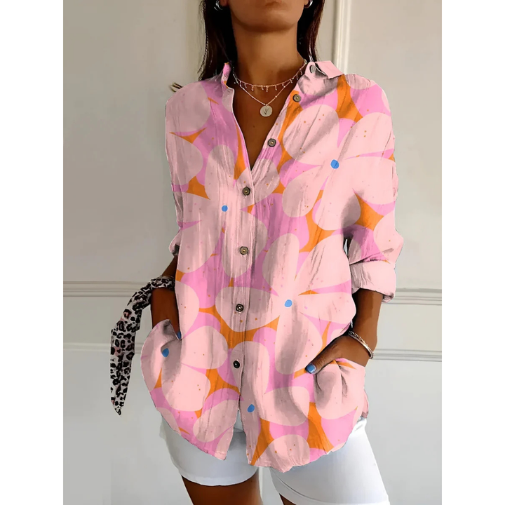 Chemise À Manches Longues Imprimée Et Décontractée Pour Femmes | Boutonné