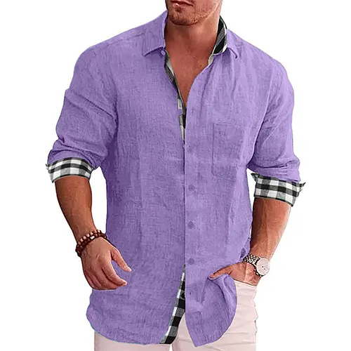 Casual Long Sleeve Summer Shirt for Men | Plaid