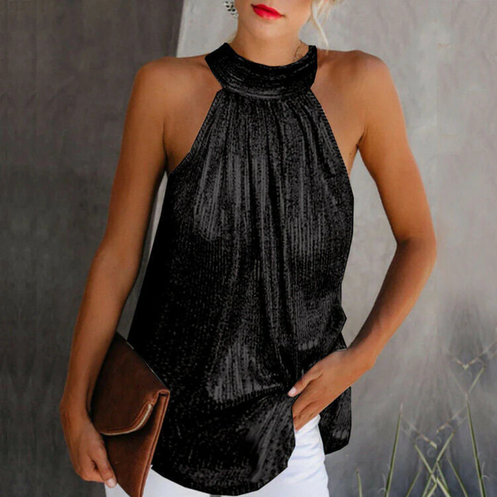 Top Col Licou À Paillettes Pour Femmes | Stylisé