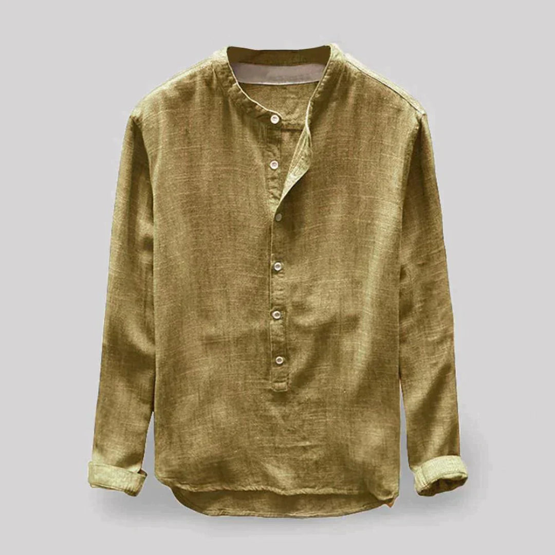Chemise De Loisirs Hommes Manches Longues | Col Rond