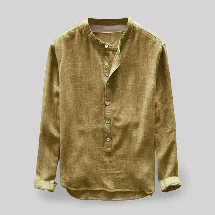 Chemise De Loisirs Hommes Manches Longues | Col Rond