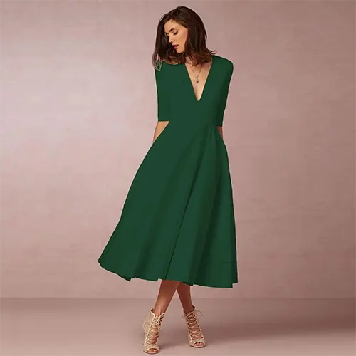 Robe De Soirée Élégante Et Côtelée Pour Femmes | Midi