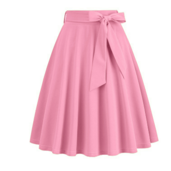 Femmes Jupe Mi-longue Taille Haute | Nœud Papillon