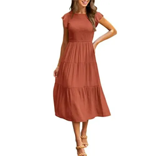 Lange A-Linie Sommerkleid für Frauen | Midi