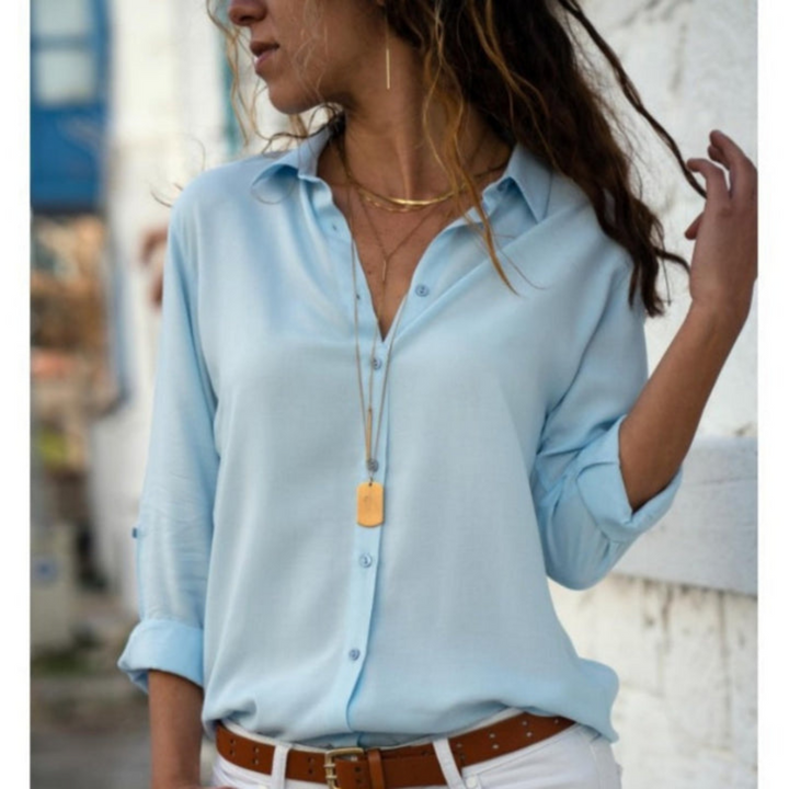 Halbformelle Sommerbluse für Damen | Lange Ärmel