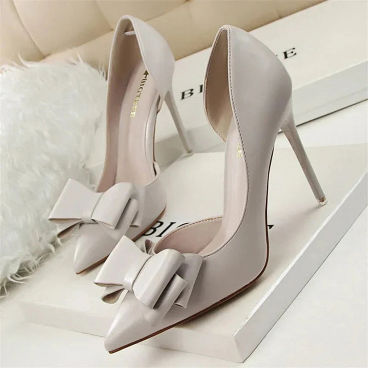 Sandales À Talons Avec Nœud Rose De La Femme | Pointues
