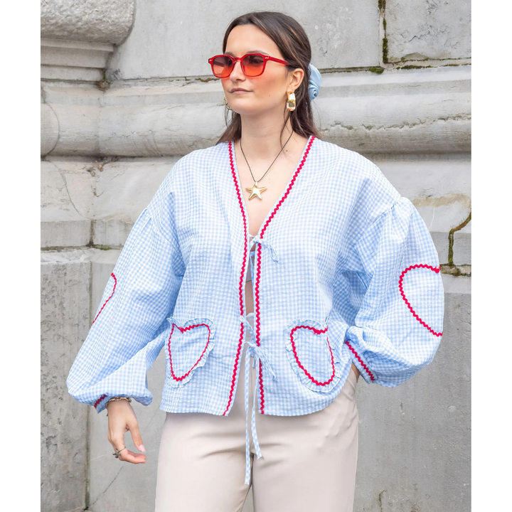 Chemise Pour Femme Avec Fermeture À Nœud | Poches En Forme De Cœur
