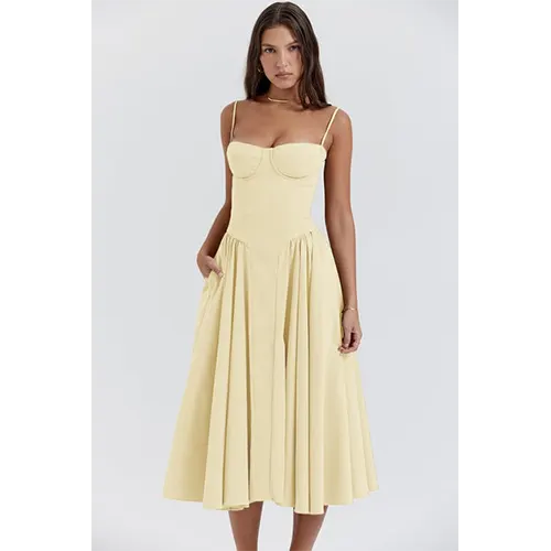 Vestito Elegante con Corsetto per Donne | Midi