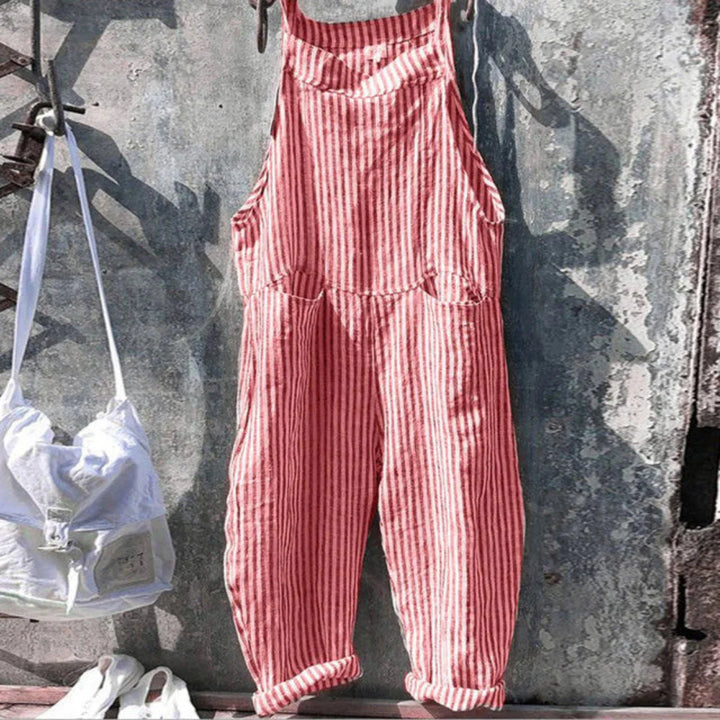 Combinaison Sans Manches À Coupe Décontractée Pour Femmes | Striped