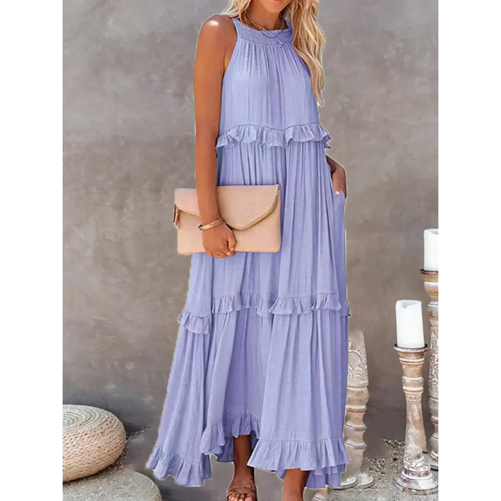 Robe D'invité De Mariage À Ourlet Volanté Et Dos Nu | Maxi