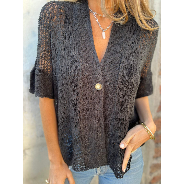 Cardigan en Tricot À Manches Courtes Pour Femmes | Confortable