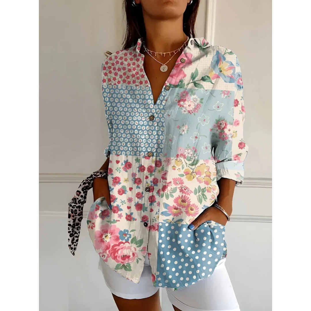 Chemise À Manches Longues Imprimée Et Décontractée Pour Femmes | Boutonné