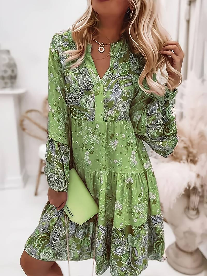 Variant image for Robe Longue Femme Imprimée Boho Chic – Élégante et Fluide-7