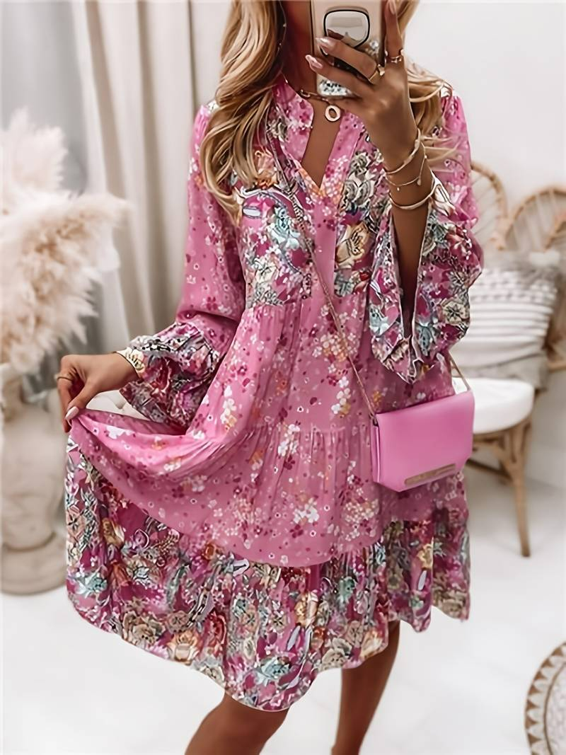 Variant image for Robe Longue Femme Imprimée Boho Chic – Élégante et Fluide-1