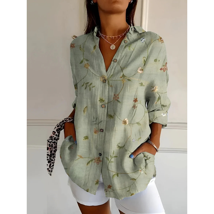 Chemise À Manches Longues Imprimée Et Décontractée Pour Femmes | Boutonné
