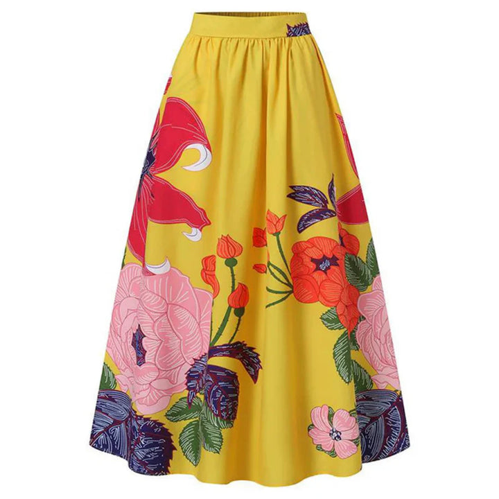 Femmes Jupe Taille Haute À Motifs Floraux | Elegante