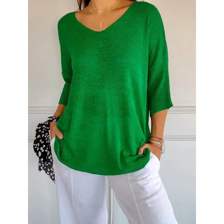 Elisey | Bequemes Damen-Stricktop mit V-Ausschnitt