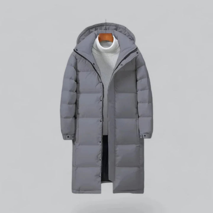 Hommes Capuche Bouton Doudoune | Longue