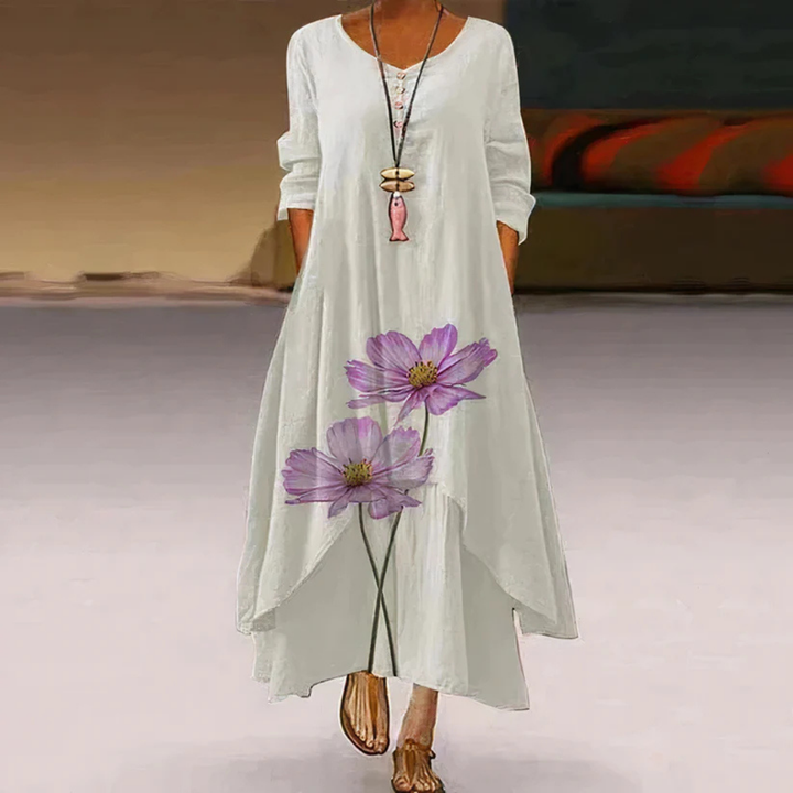 Femmes Robe Manches Longues À Motif Floral | Maxi