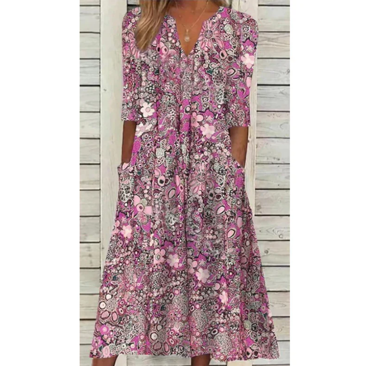 Robe D'été à Style Bohème Smocks Pour Femmes | Midi