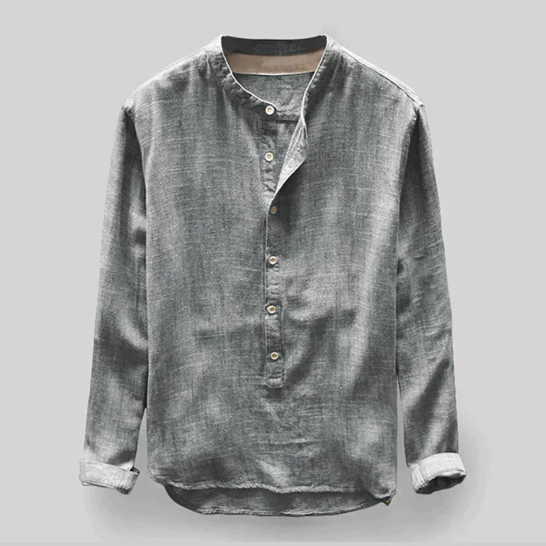 Chemise De Loisirs Hommes Manches Longues | Col Rond
