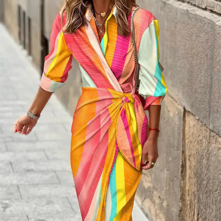 Robe D'été Enveloppante Colorée Pour Femmes | Midi