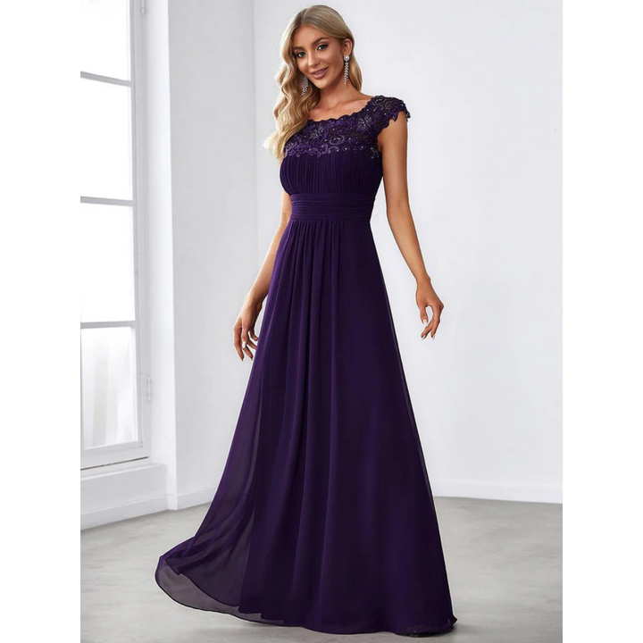 Robe D'invité De Mariage Élégante À Manches Courtes | Maxi