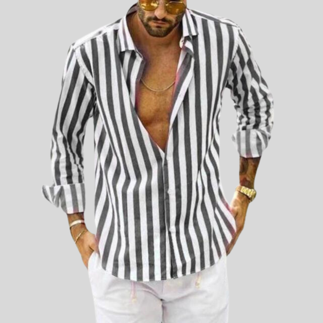 Chemise Décontractée À Manches Longues Pour Hommes | Button En Bas