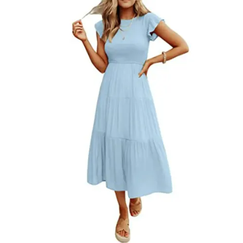 Lange A-Linie Sommerkleid für Frauen | Midi