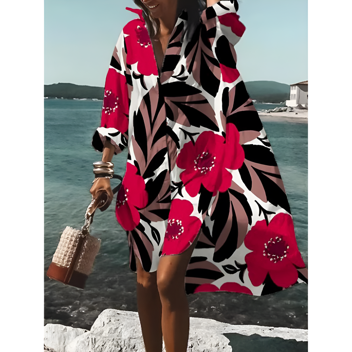 Camicia grafica oversize per donne | Midi