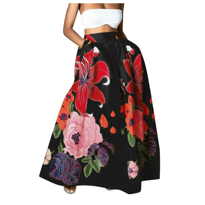Femmes Jupe Taille Haute À Motifs Floraux | Elegante