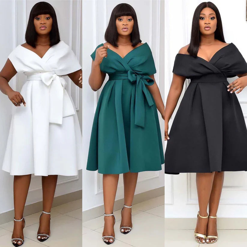 Femmes Élégante Robe A Ligne À Manches Courtes | Mini
