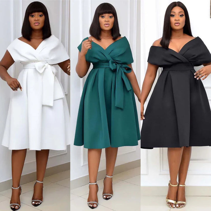 Femmes Élégante Robe A Ligne À Manches Courtes | Mini