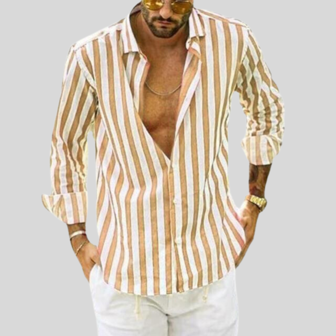 Chemise Décontractée À Manches Longues Pour Hommes | Button En Bas