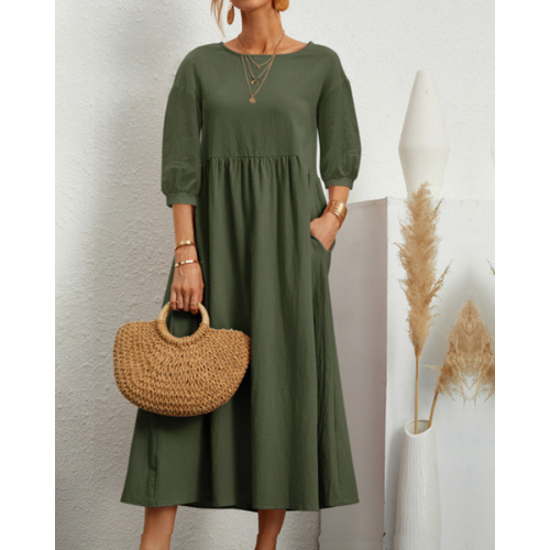 Robe D'été Élégante À Smocks Pour Femme | Midi