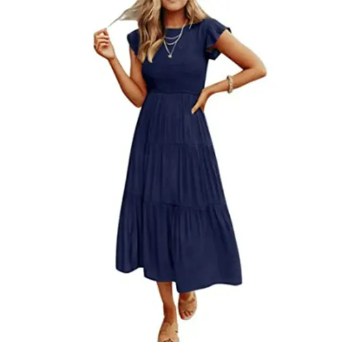 Lange A-Linie Sommerkleid für Frauen | Midi