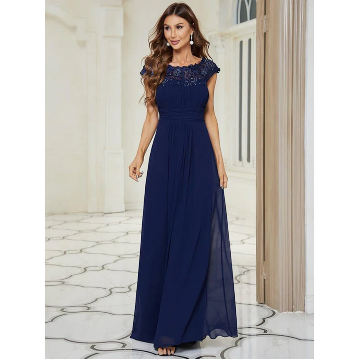 Robe D'invité De Mariage Élégante À Manches Courtes | Maxi