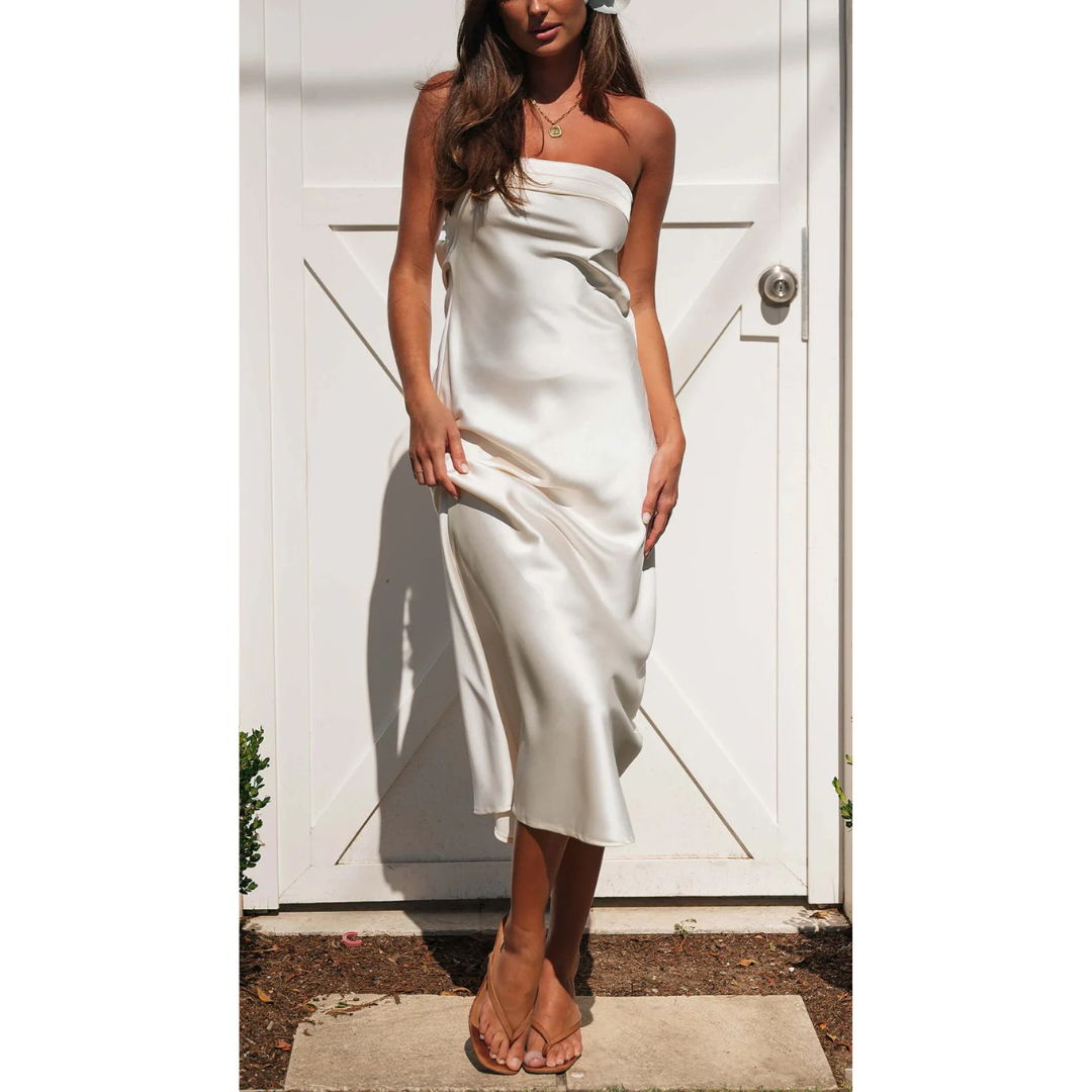 Robe D'invité De Mariage Sans Bretelles Pour Femmes | Maxi
